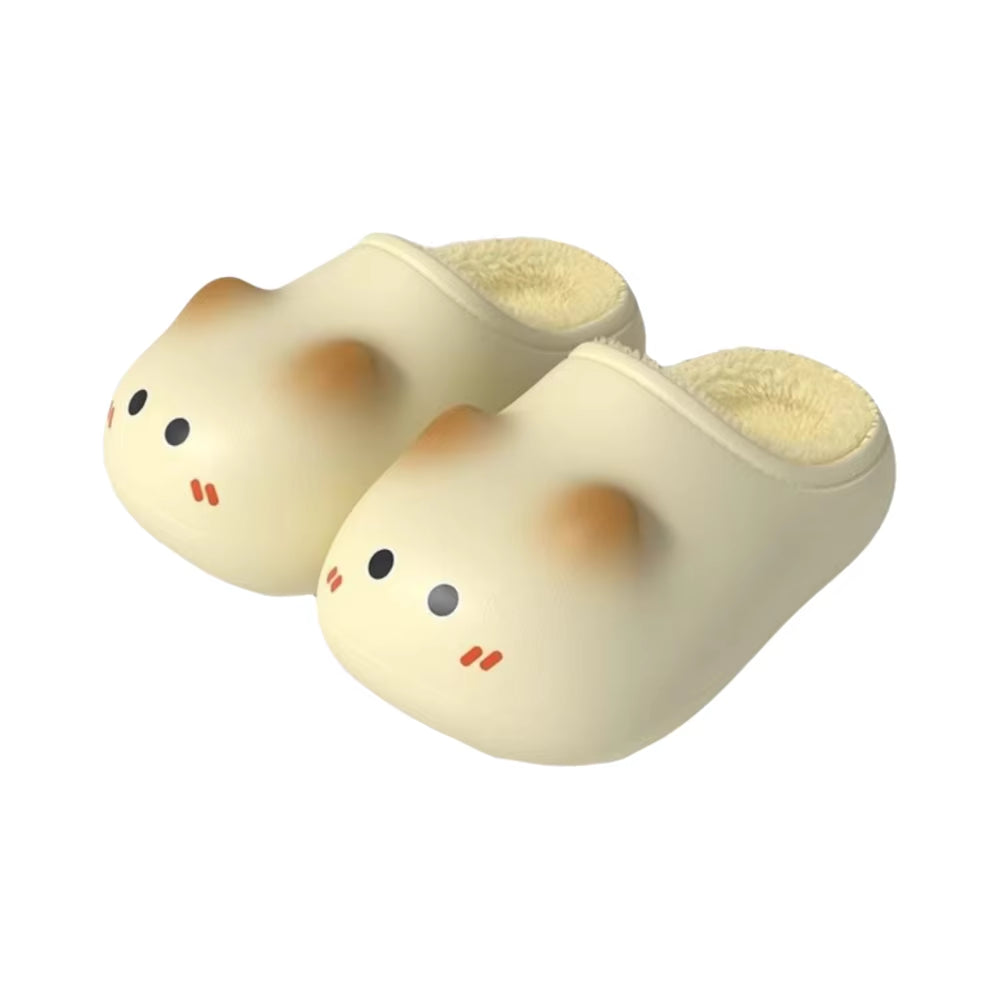 New Waterproof Cat Slippers Warm Bottom Cat Paw Kitty Mules Fluffy Closed Toe Cat Paw Slippers Outdoor Indoor
