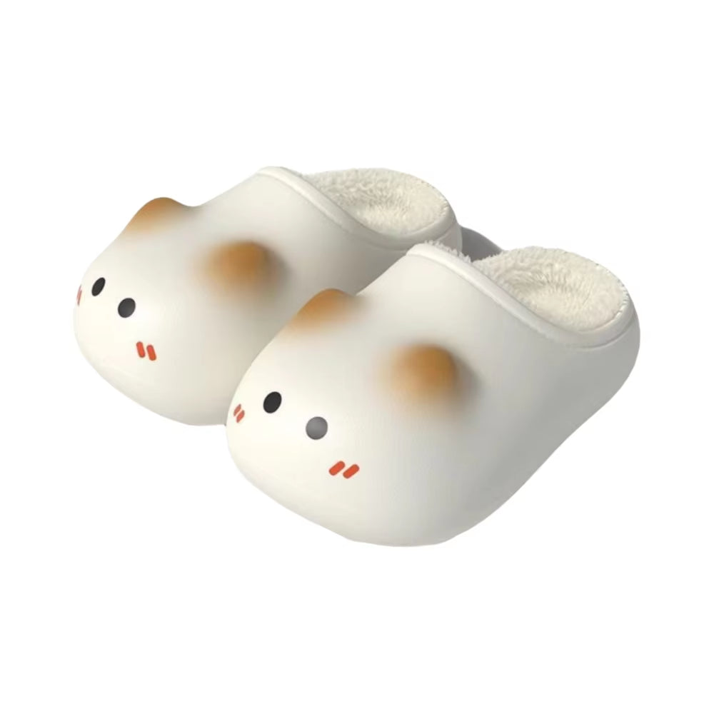 New Waterproof Cat Slippers Warm Bottom Cat Paw Kitty Mules Fluffy Closed Toe Cat Paw Slippers Outdoor Indoor